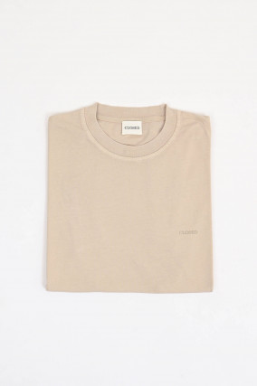 T-Shirt mit Logo-Print in hellem Beige