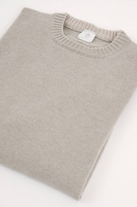 Cashmere Strickpullover in Ecru