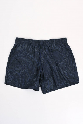 Badehose mit Paisley Print in Navy/Blau