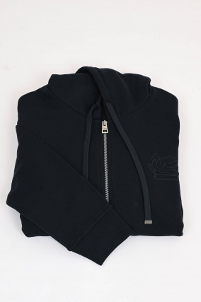 Sweatshirt Jacke aus Baumwolle in Schwarz