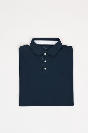 Polo-Shirt mit eingesticktem Logo in Navy