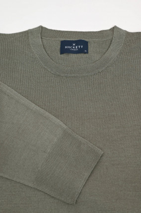 Pullover aus Woll-Seiden-Mix in Khaki