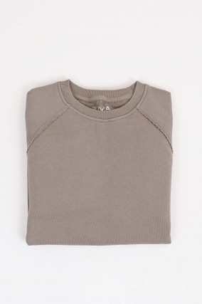 Sweatshirt aus Baumwolle in Taupe