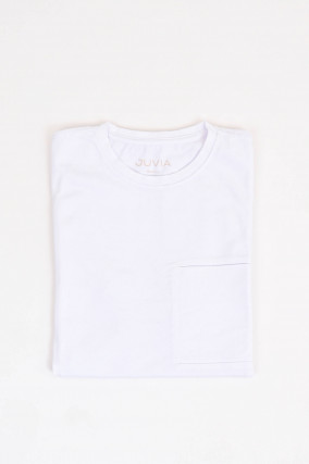 Basic T-Shirt aus festem Stoff in Weiß