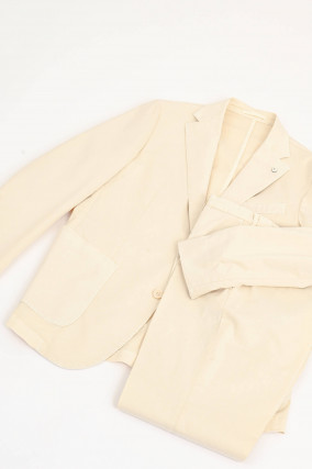 Anzug aus Baumwolle in Creme